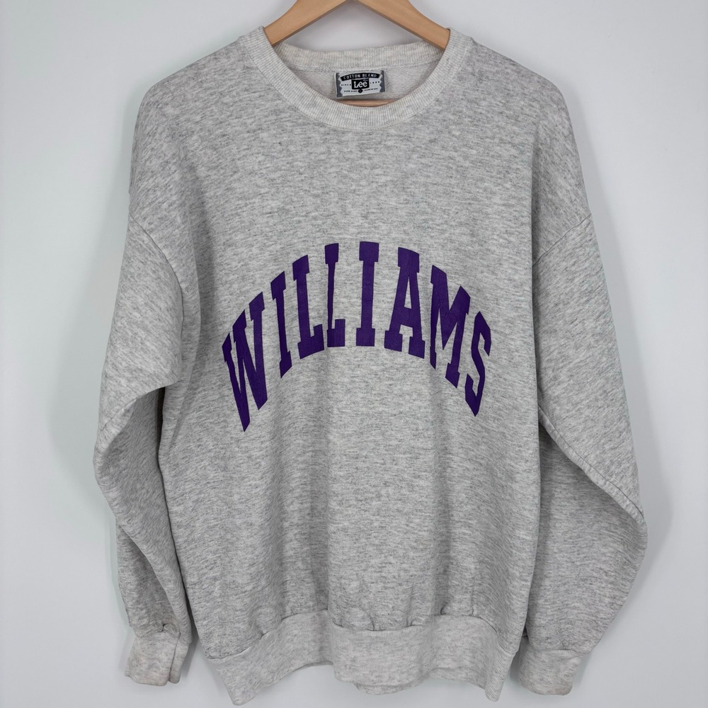 VTG 90s Williams College Sweatshirt Mens L Gray Lee Heavyweight Crewneck